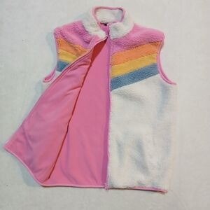 Andy & Evan Pink and White Fleece Vest